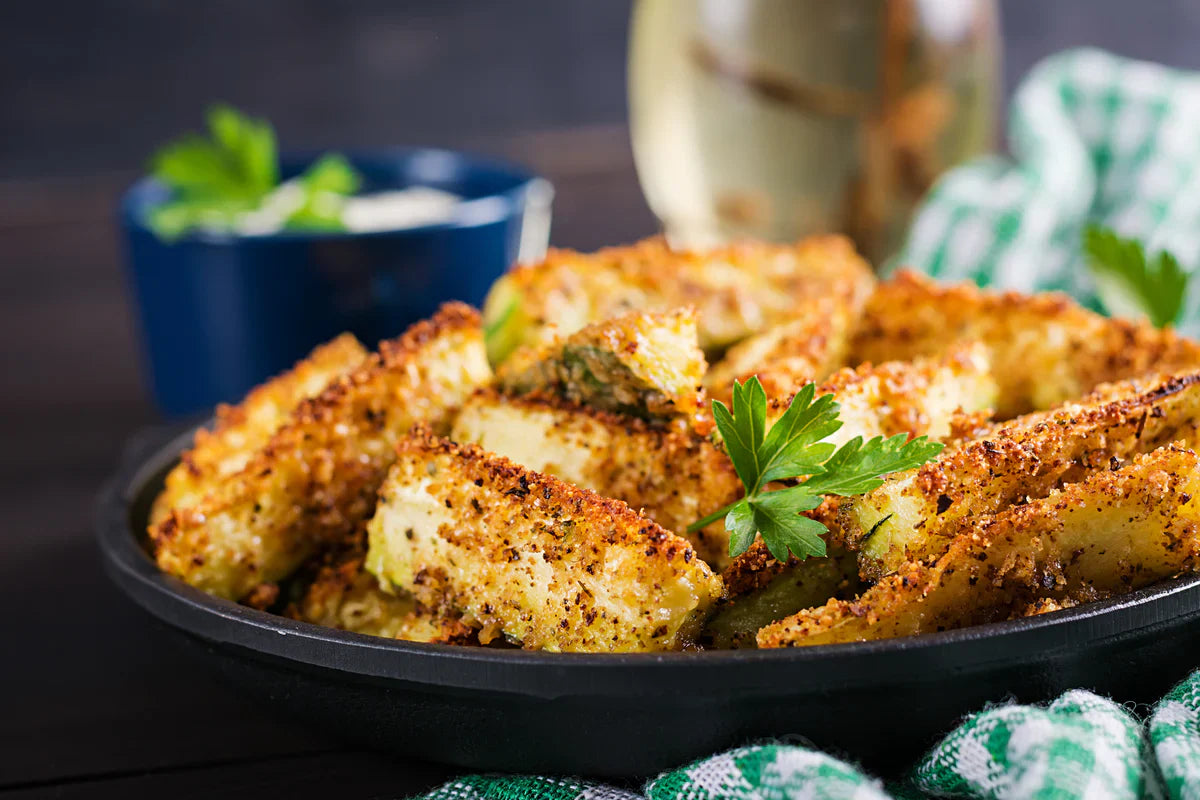 Coconut Flour Fried Zucchini Chips