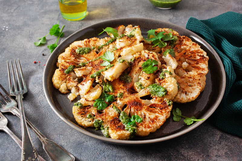 Garlic Roasted Cauliflower Bites