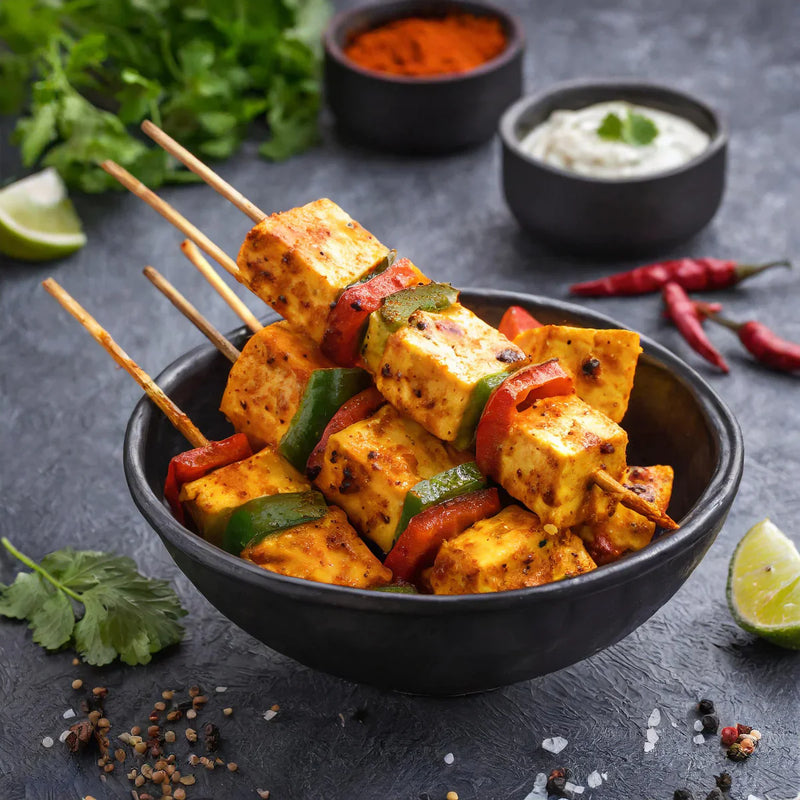 Grilled Paneer Skewers with Coconut Aminos Marinade