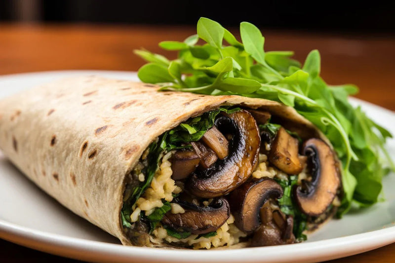 Teriyaki Mushroom Kathi Roll