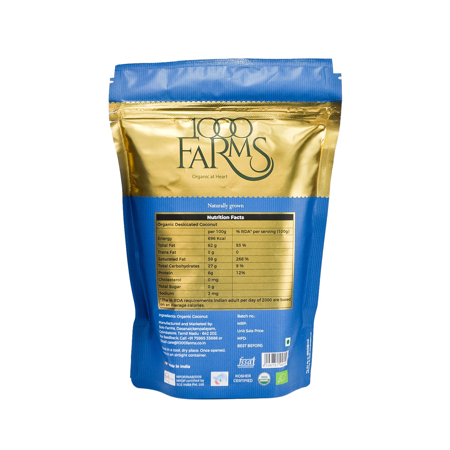 Organic Desiccated Coconut