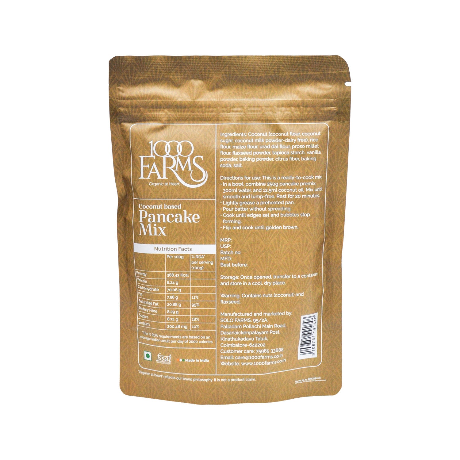 Coconut Based Pancake Mix