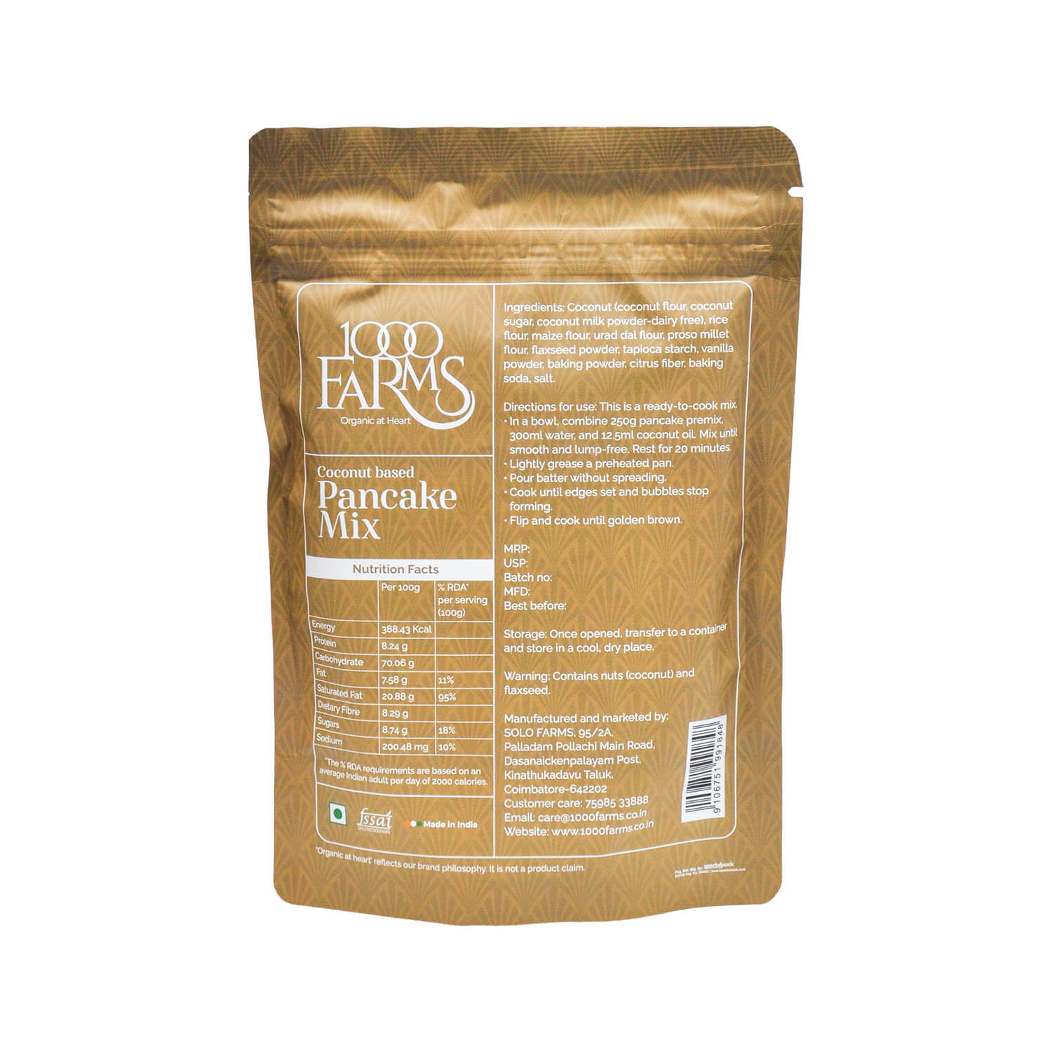 Coconut Based Pancake Mix - 250g